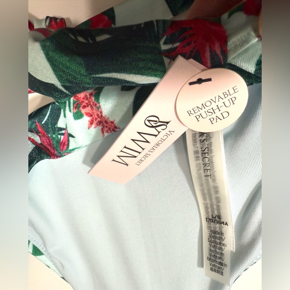Victoria’s Secret Halter Push-Up Bikini Top & Bottom Set Multi NWT Top Size L/M - Picture 9 of 12
